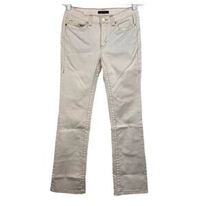 Roberto Cavalli Off White Cream Low Rise Straight Leg Denim Jeans sz 42 (US 6)